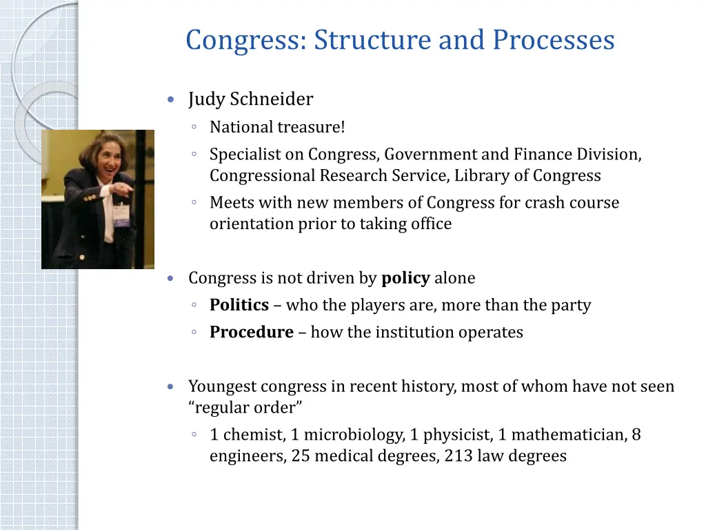 congress structure and processes