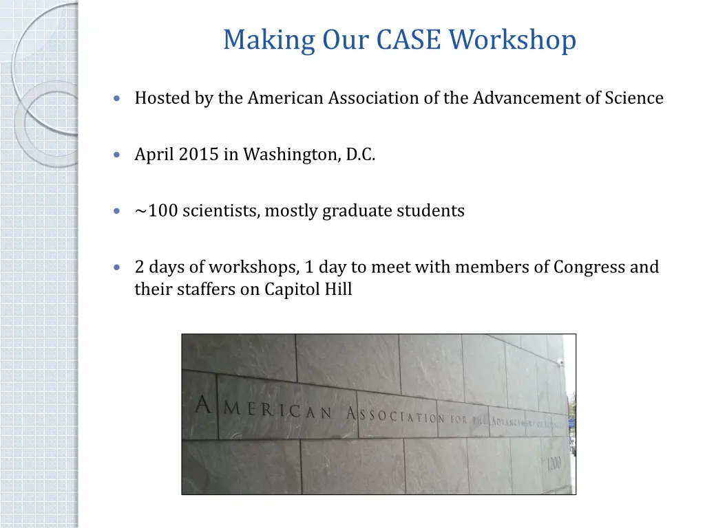 making our case workshop