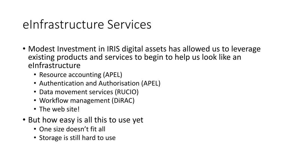 einfrastructure services