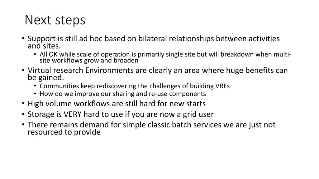 next steps