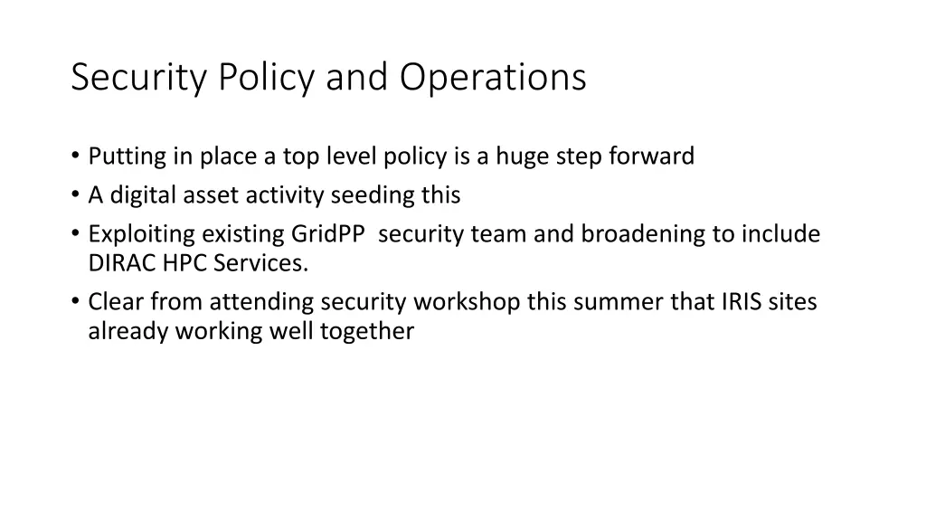 security policy and operations