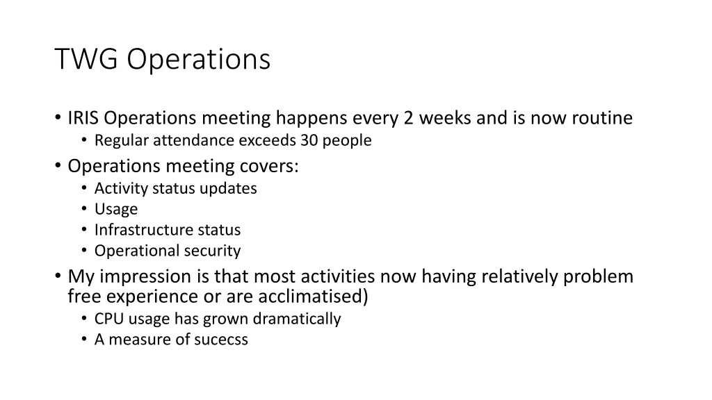 twg operations