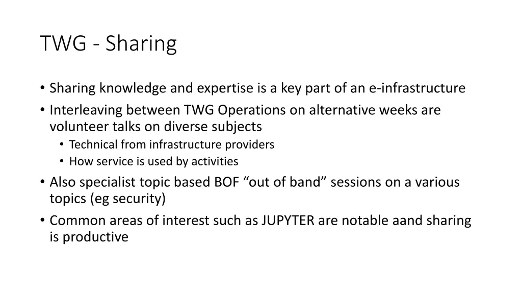 twg sharing