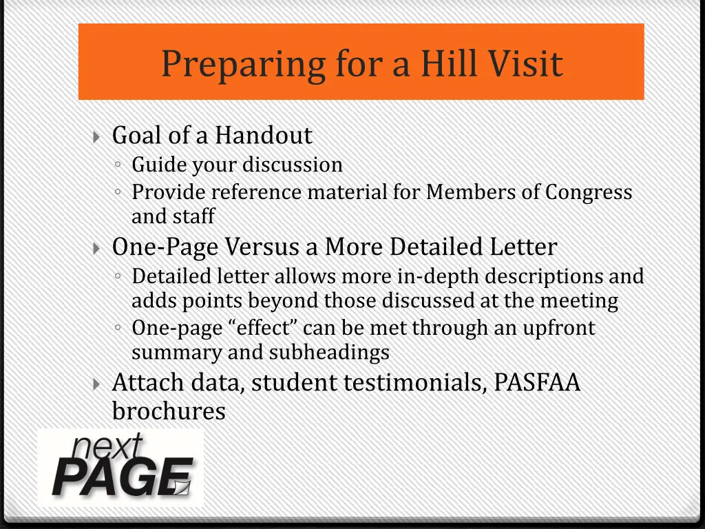 preparing for a hill visit 2