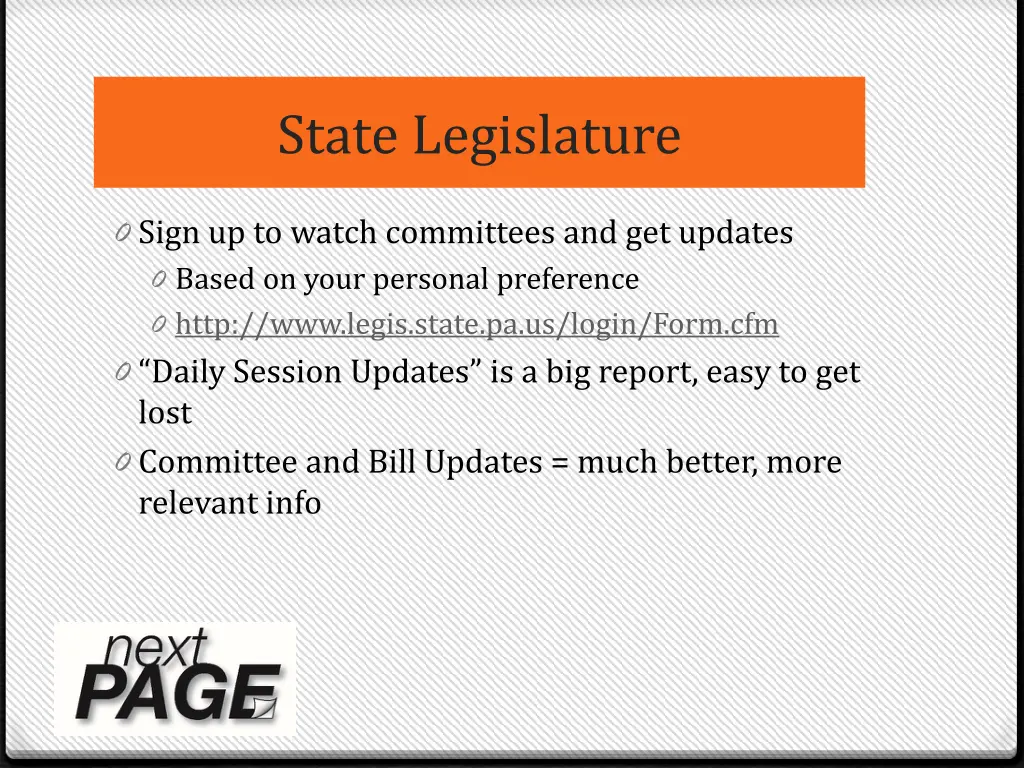 state legislature 1