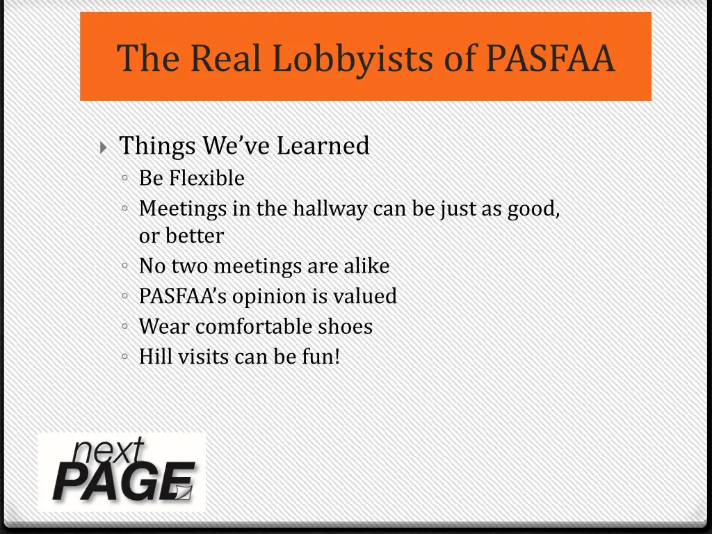 the real lobbyists of pasfaa