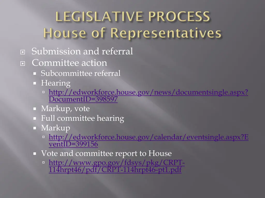 submission and referral committee action