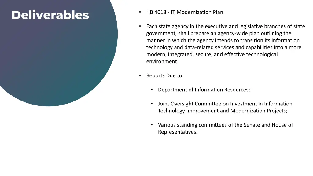 deliverables