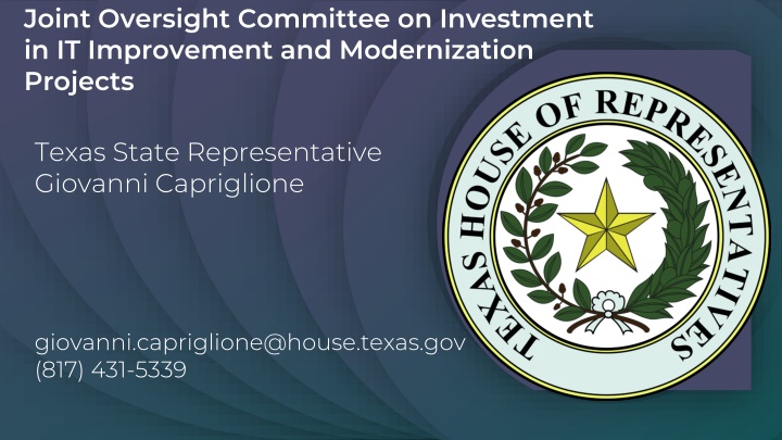 joint oversight committee on investment