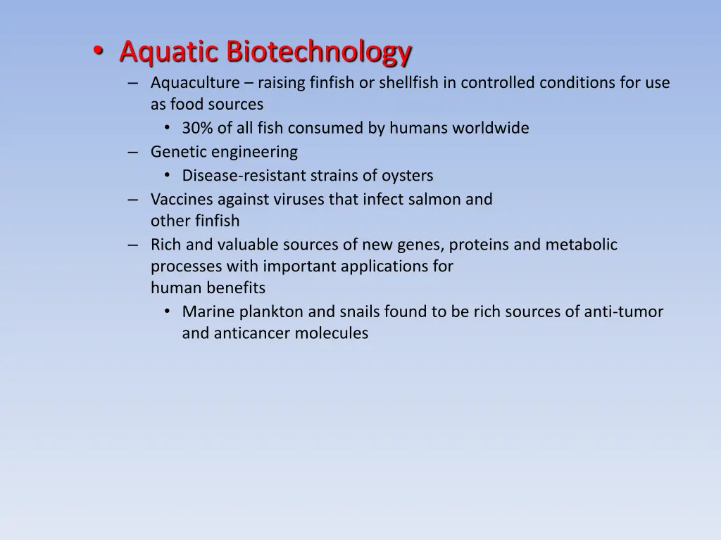 aquatic biotechnology aquaculture raising finfish