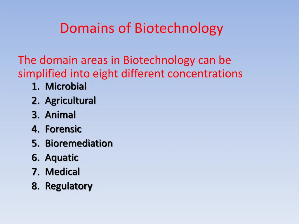 domains of biotechnology