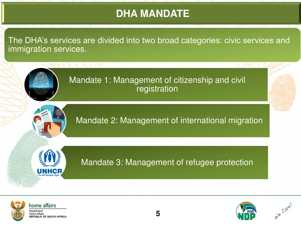 dha mandate