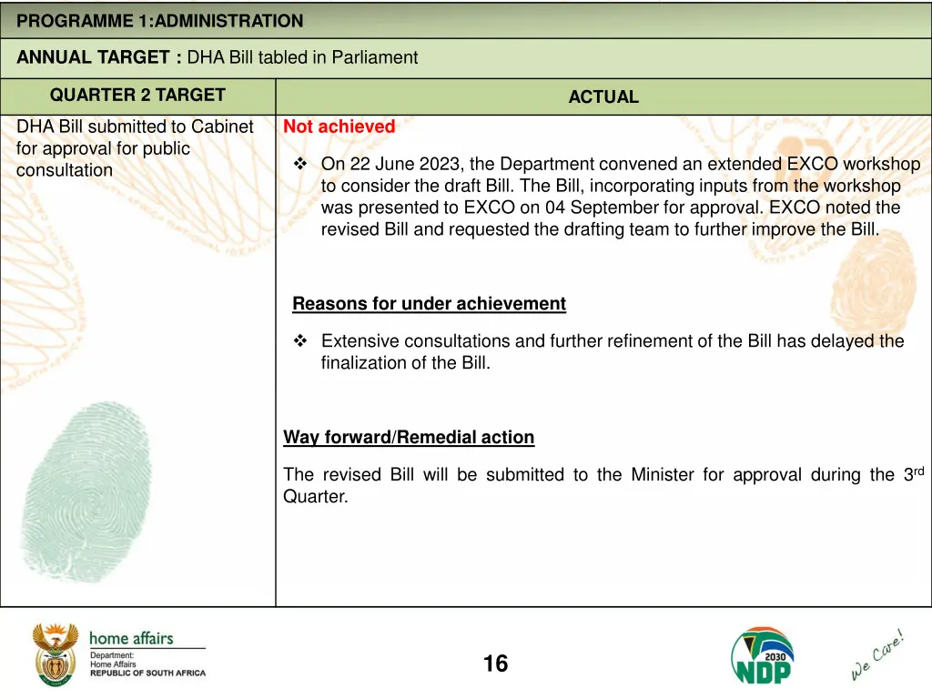 programme 1 administration 3