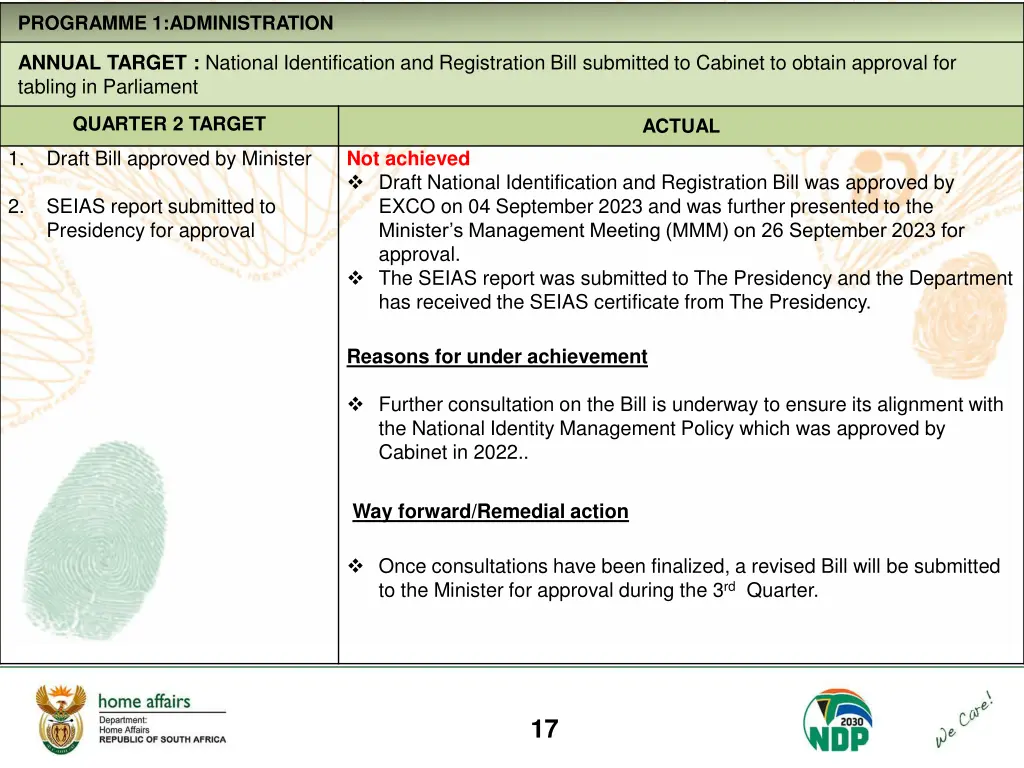 programme 1 administration 4