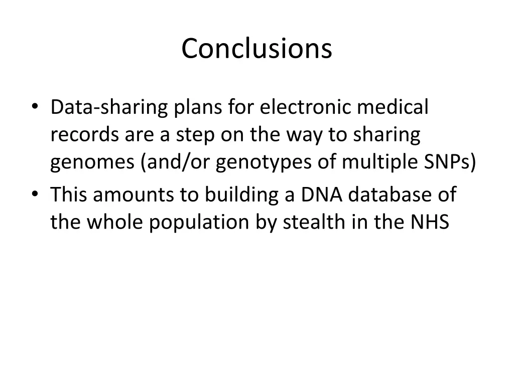 conclusions