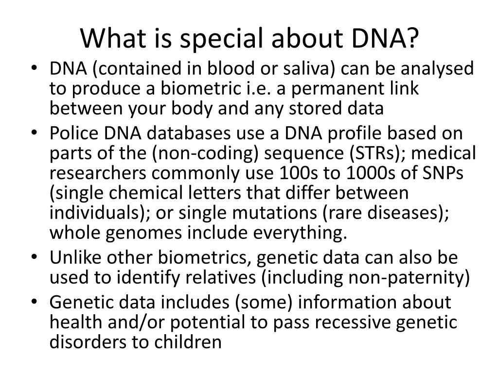what is special about dna dna contained in blood
