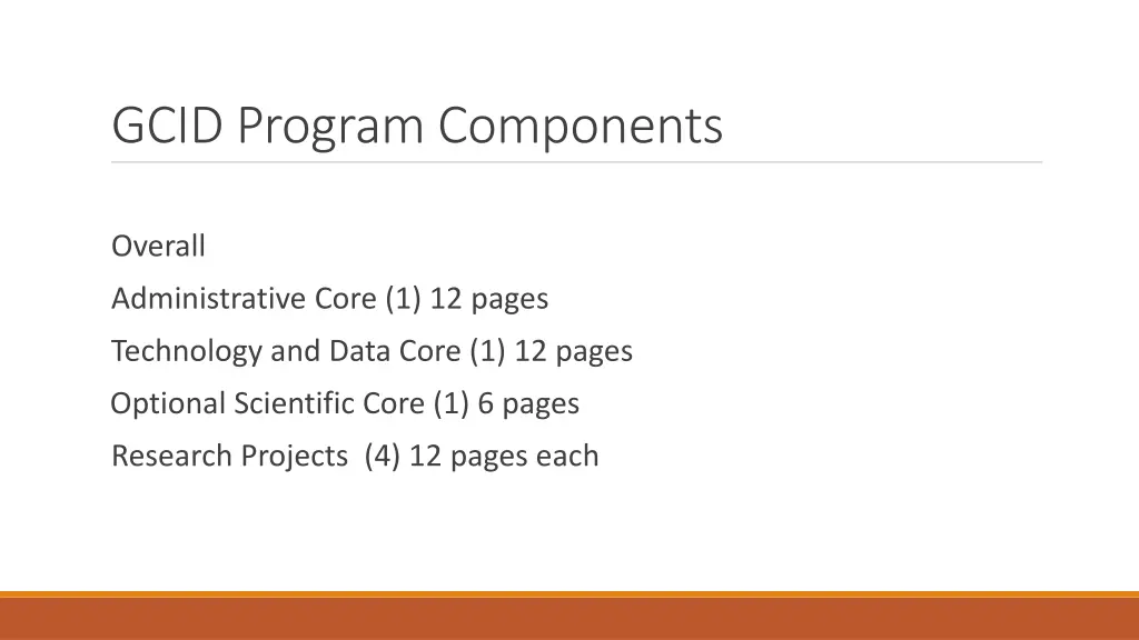 gcid program components