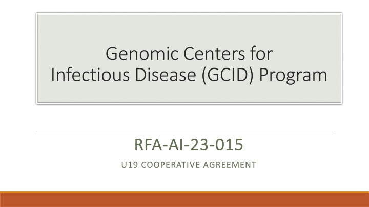 genomic centers for infectious disease gcid
