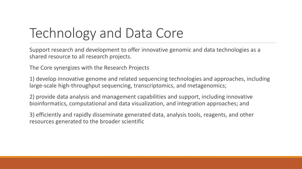 technology and data core