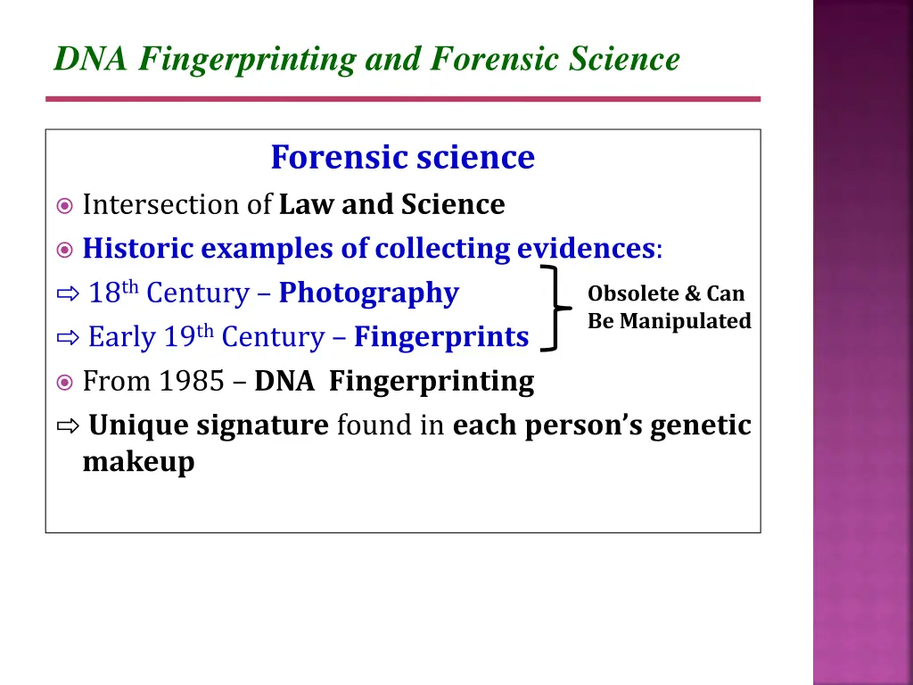 dna fingerprinting and forensic science