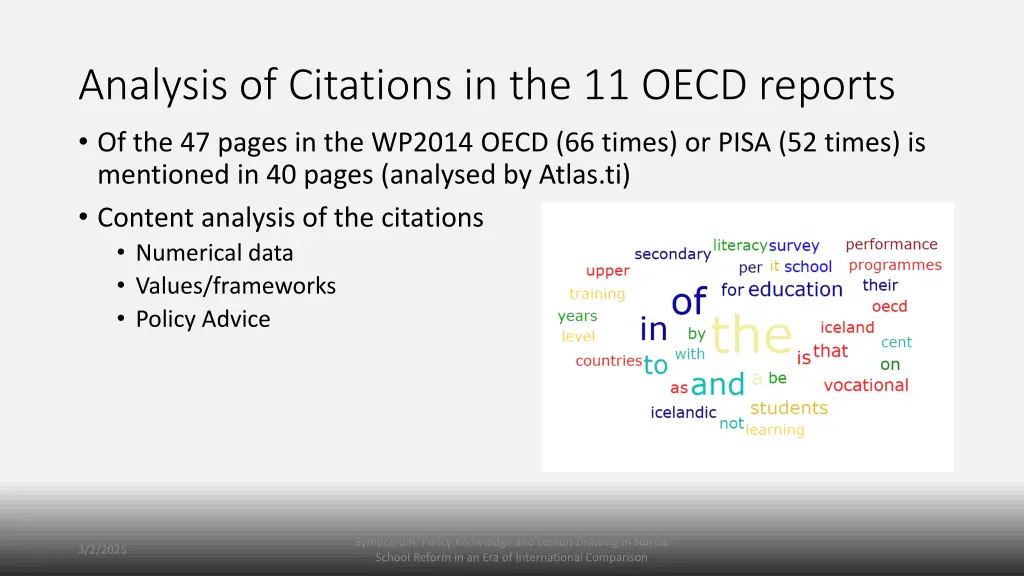 analysis of citations in the 11 oecd reports