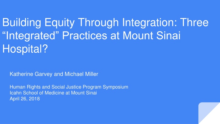 building equity through integration three