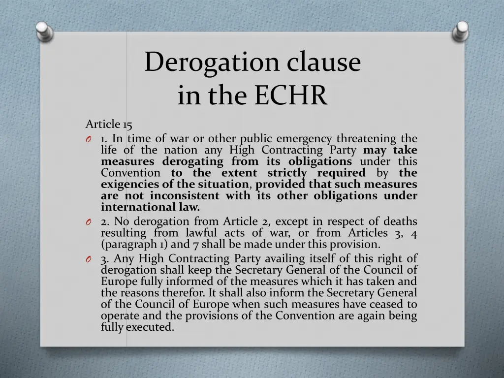 derogation clause in the echr