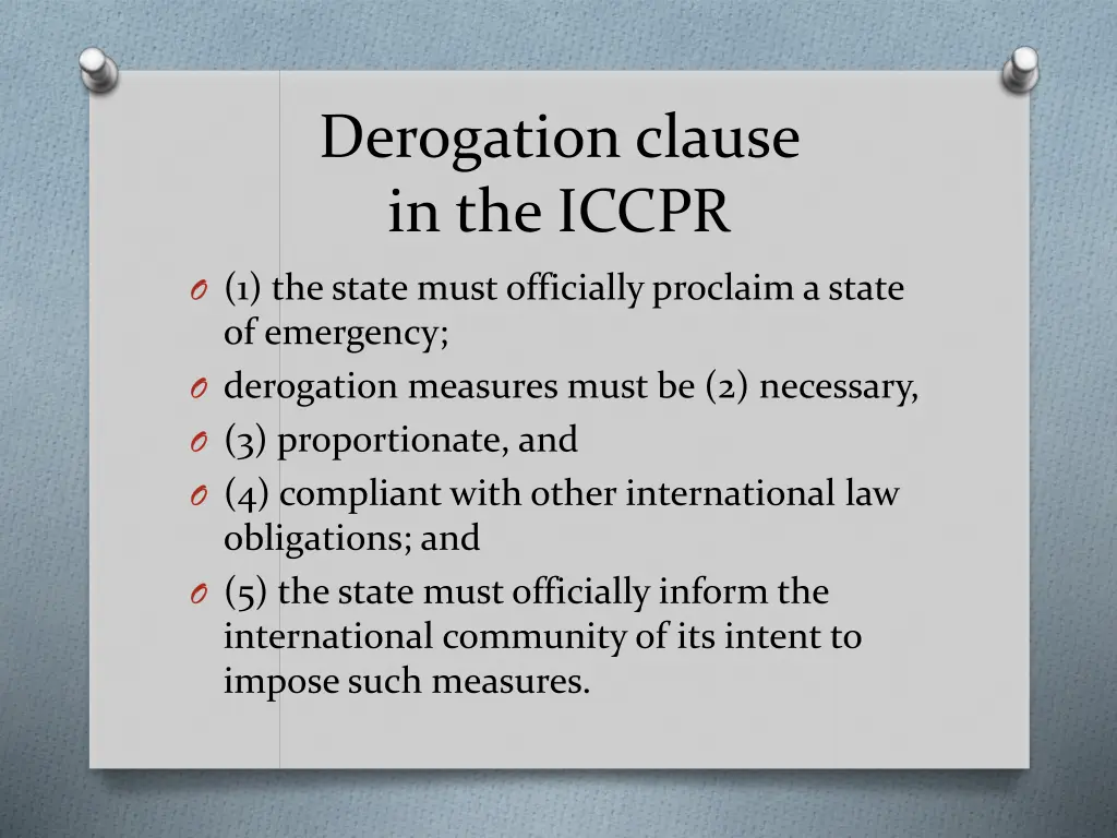 derogation clause in the iccpr