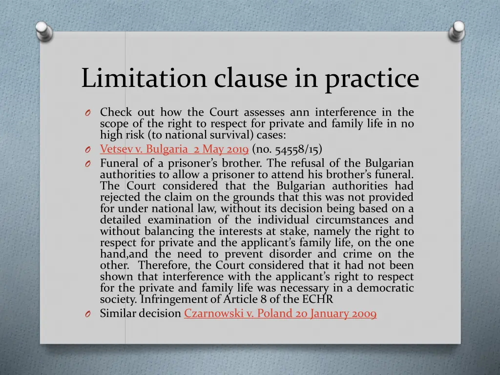 limitation clause in practice