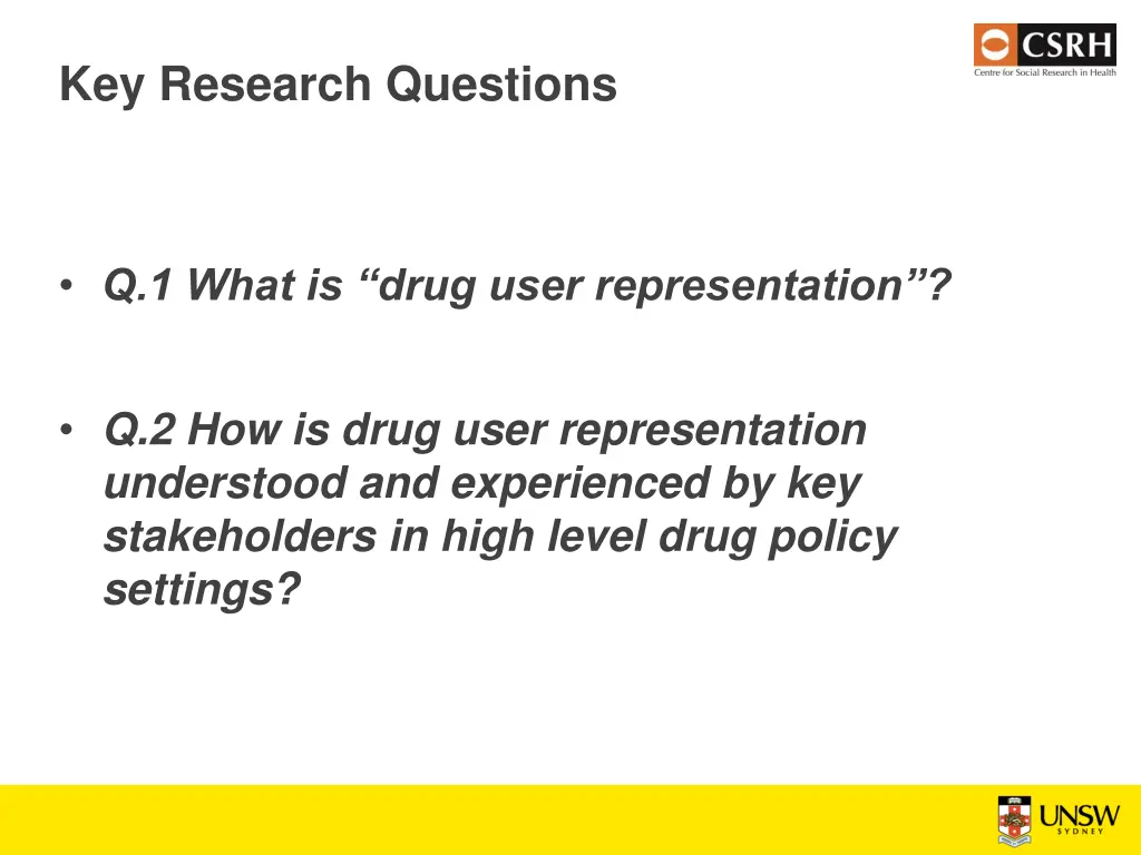key research questions