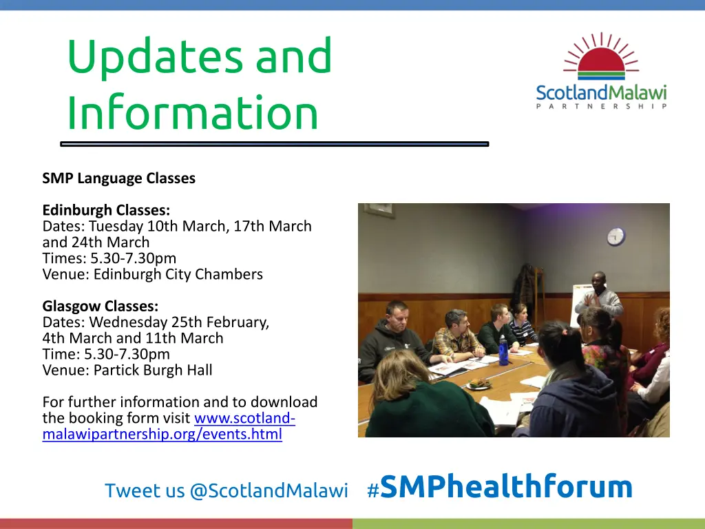 updates and information smp language classes