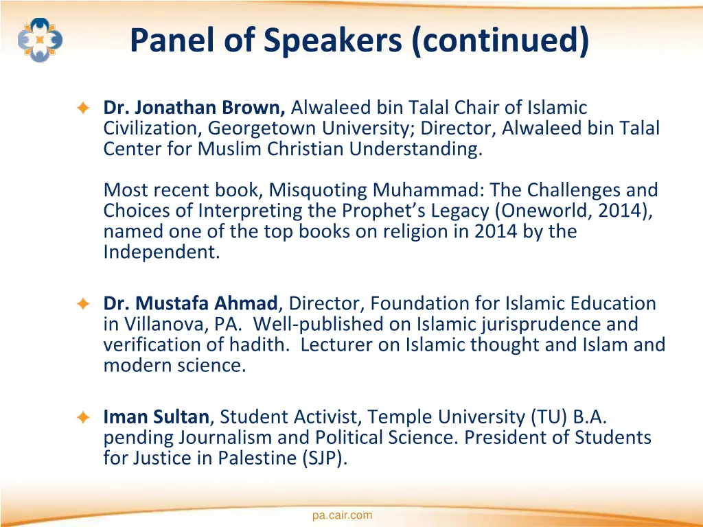 panel of speakers continued