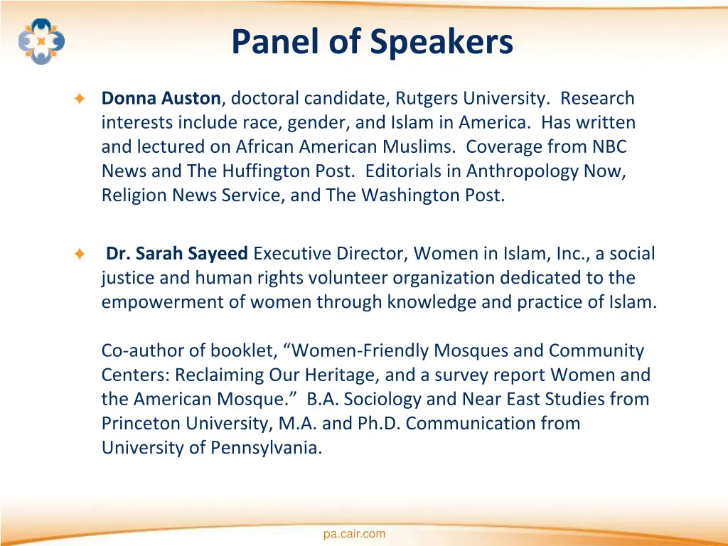 panel of speakers