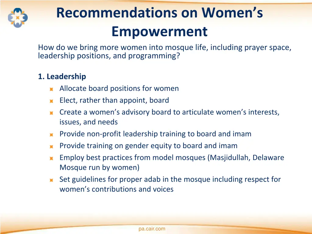recommendations on women s empowerment