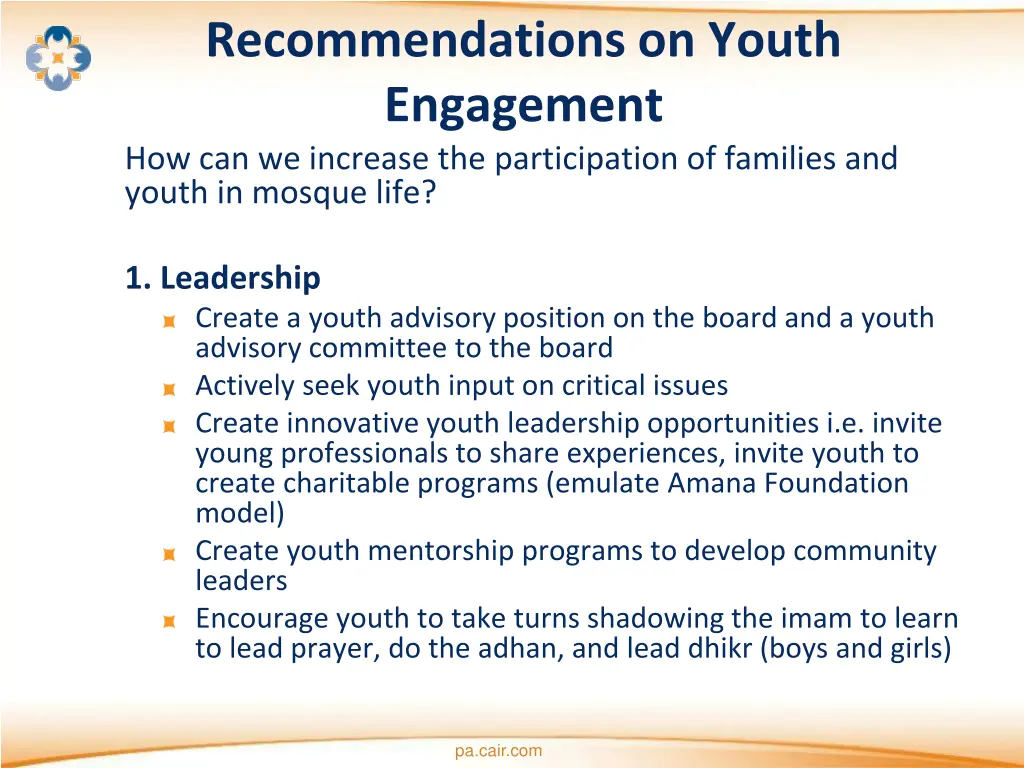 recommendations on youth engagement