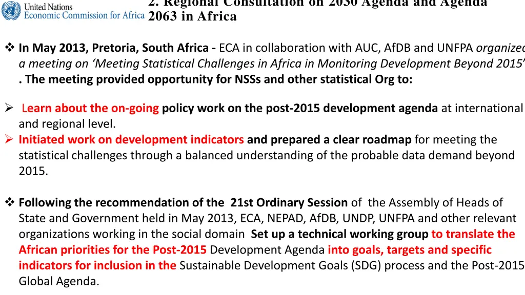 2 regional consultation on 2030 agenda and agenda 1