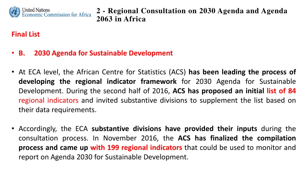 2 regional consultation on 2030 agenda and agenda 3