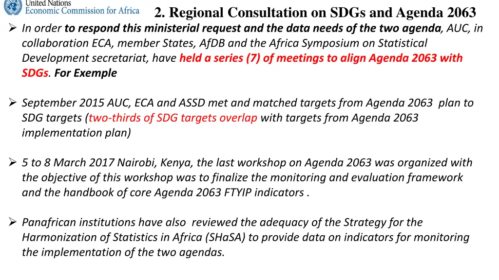 2 regional consultation on sdgs and agenda 2063