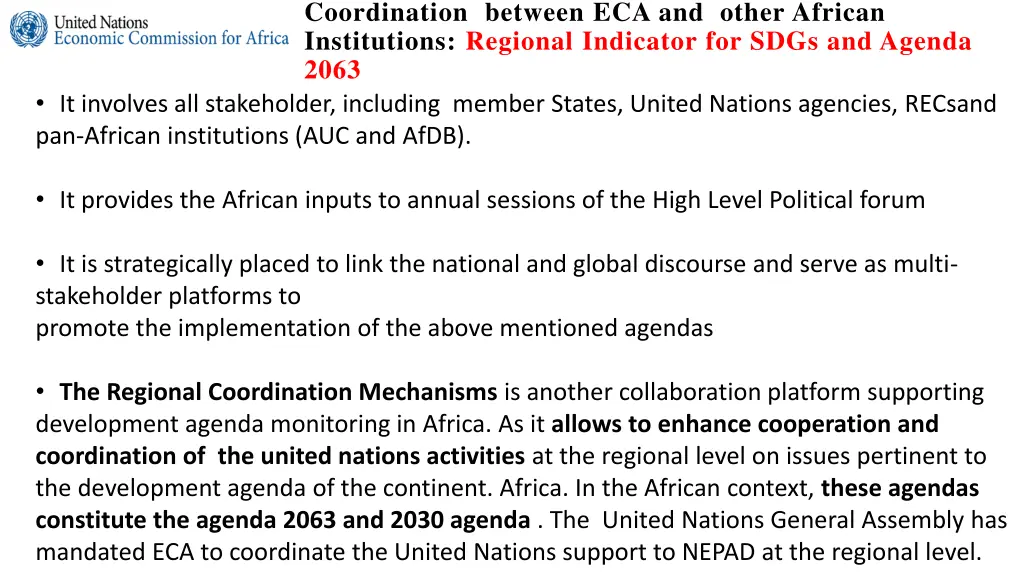 coordination between eca and other african 1