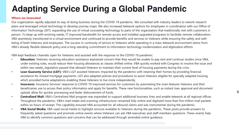 adapting service during a global pandemic