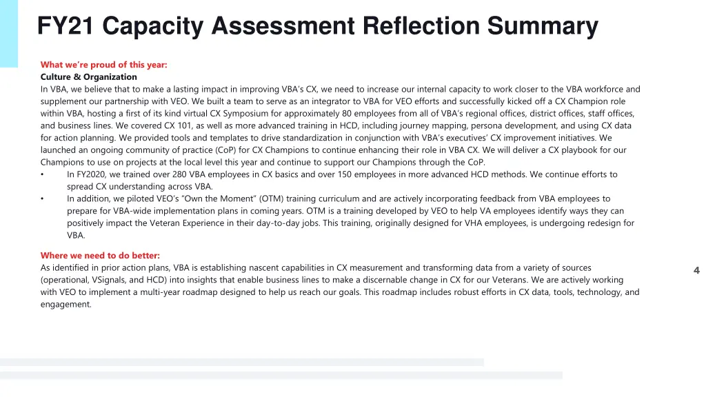 fy21 capacity assessment reflection summary 2