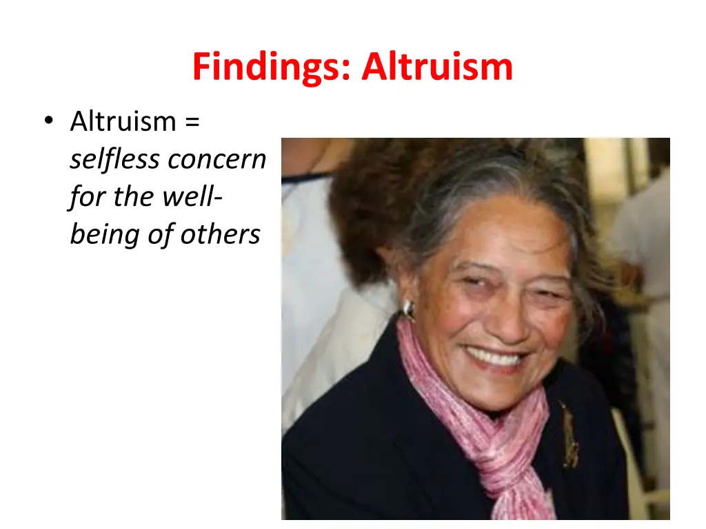 findings altruism altruism selfless concern