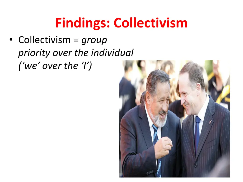 findings collectivism collectivism group priority
