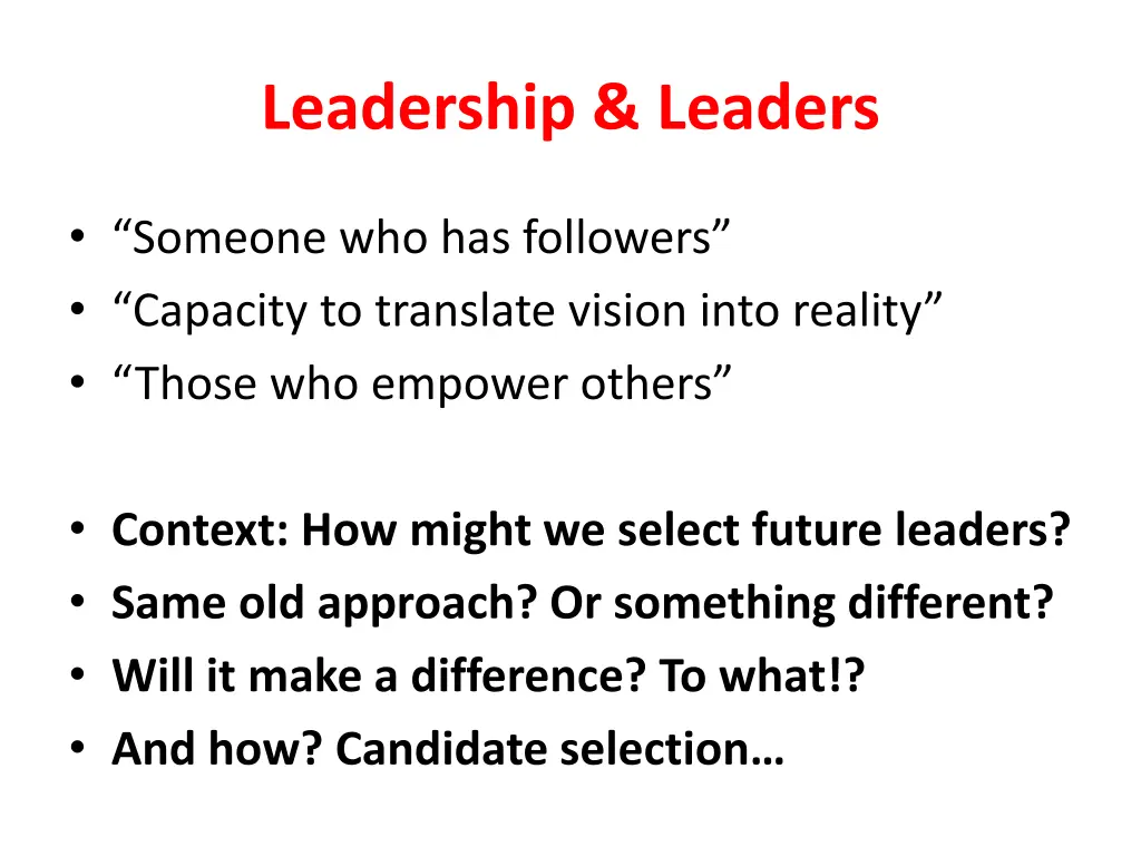 leadership leaders