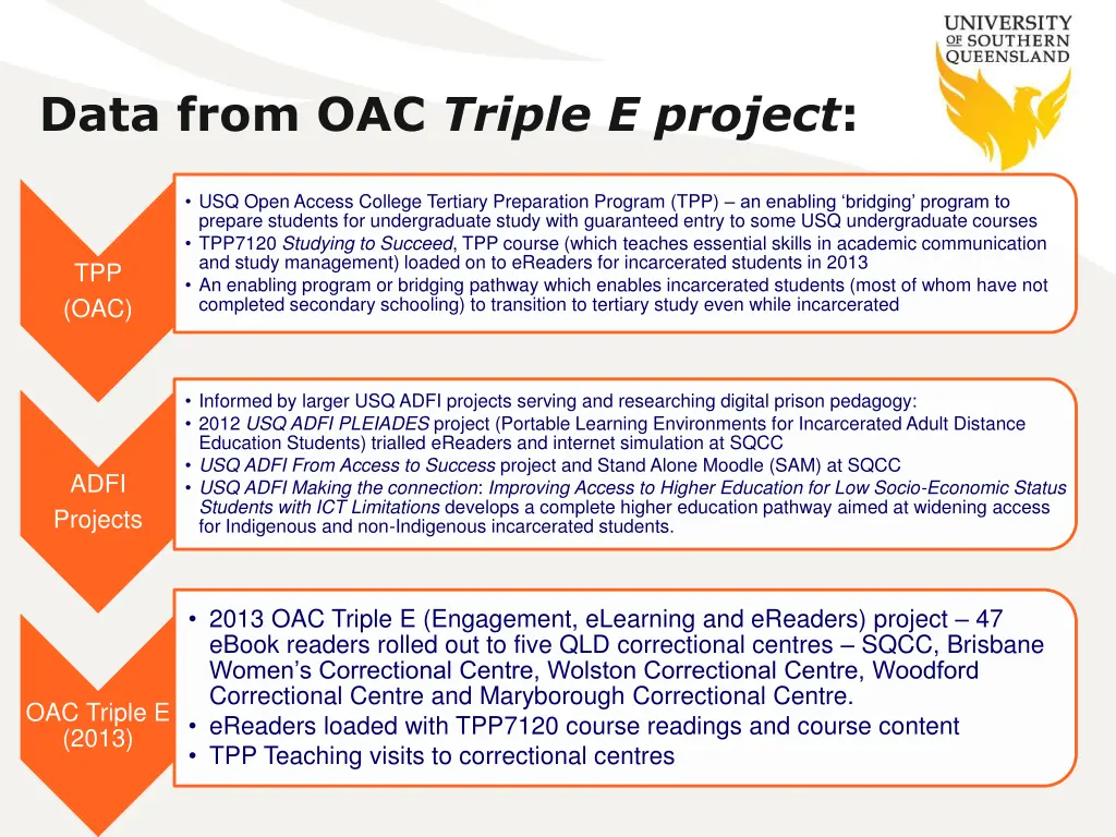 data from oac triple e project