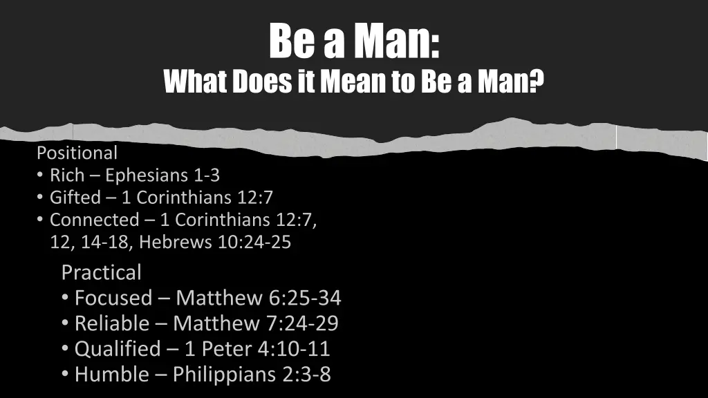 be a man 5