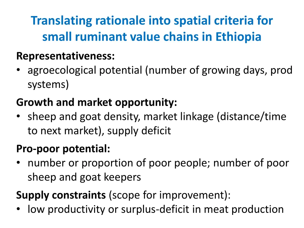 translating rationale into spatial criteria