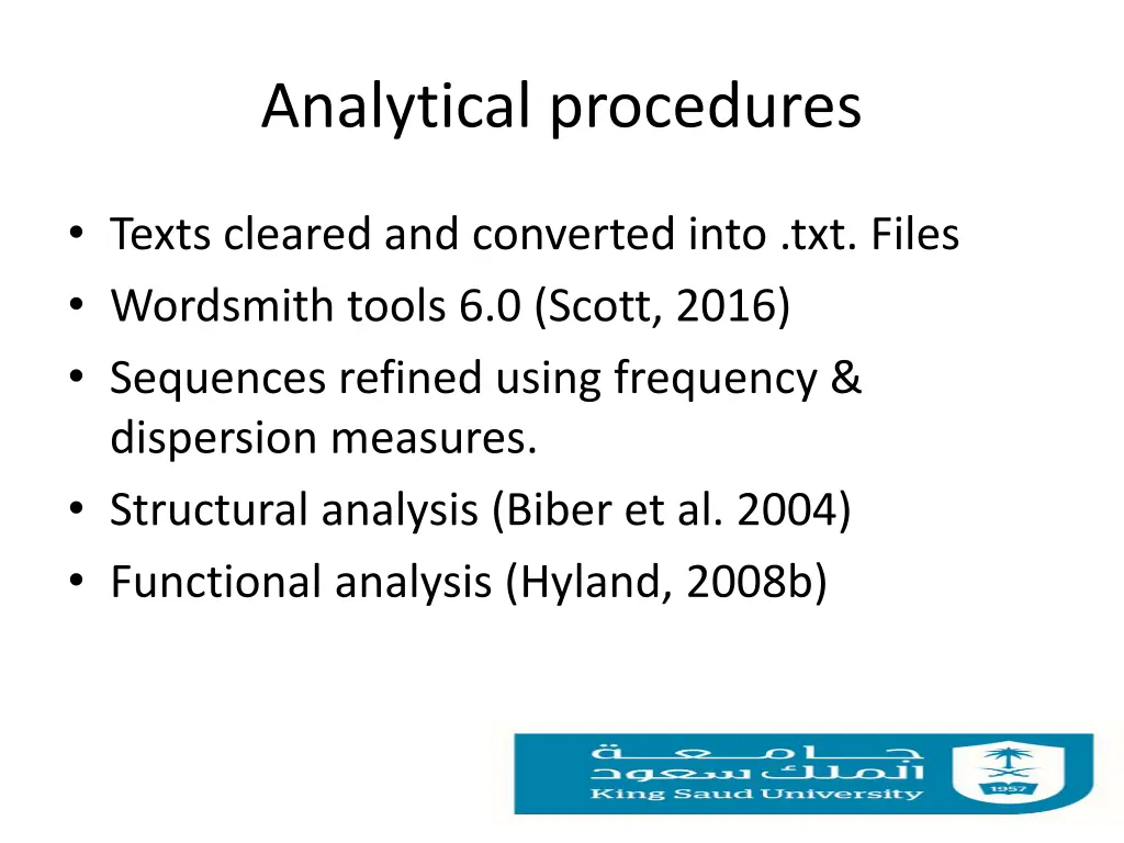 analytical procedures