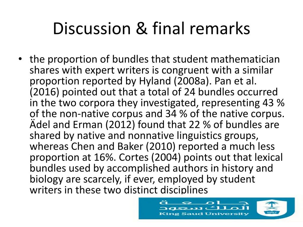 discussion final remarks