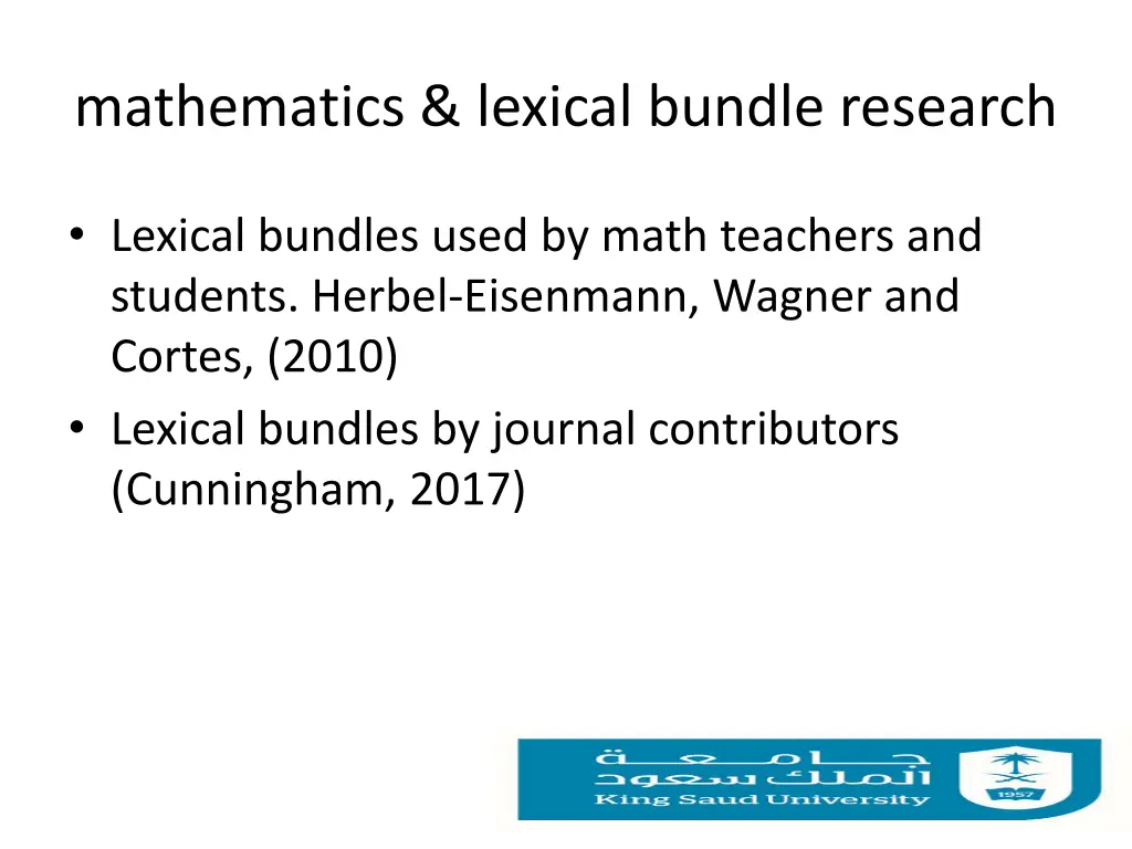 mathematics lexical bundle research